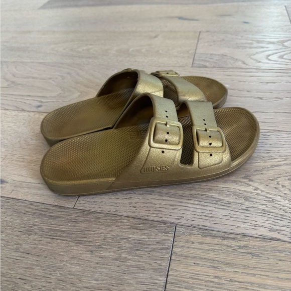 Gold Slide Sandals - Picture 1 of 4